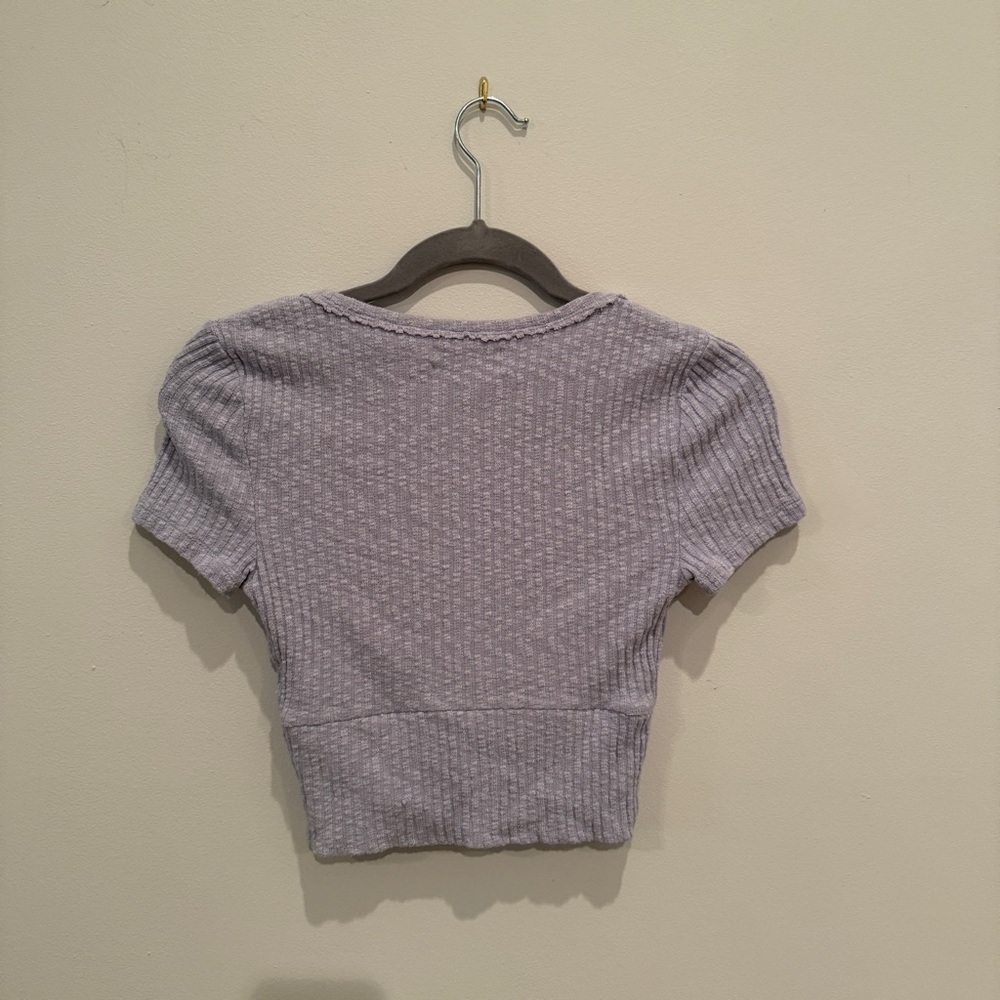 Urban Outfitters Light Blue Ribbed Crop Top - Picture 2 of 3